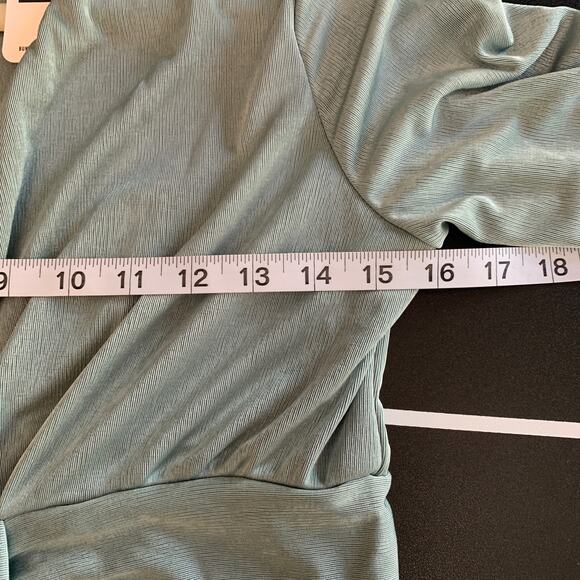 Bump Biddy Dress Maternity M Blue-Gray Drape Jersey Maxi V-Neck Long Sleeves New - Picture 11 of 11